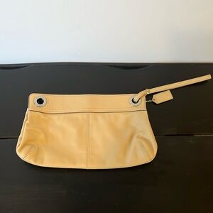Leather coach clutch